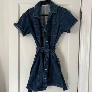 Abercrombie & Fitch denim tie-waist dress